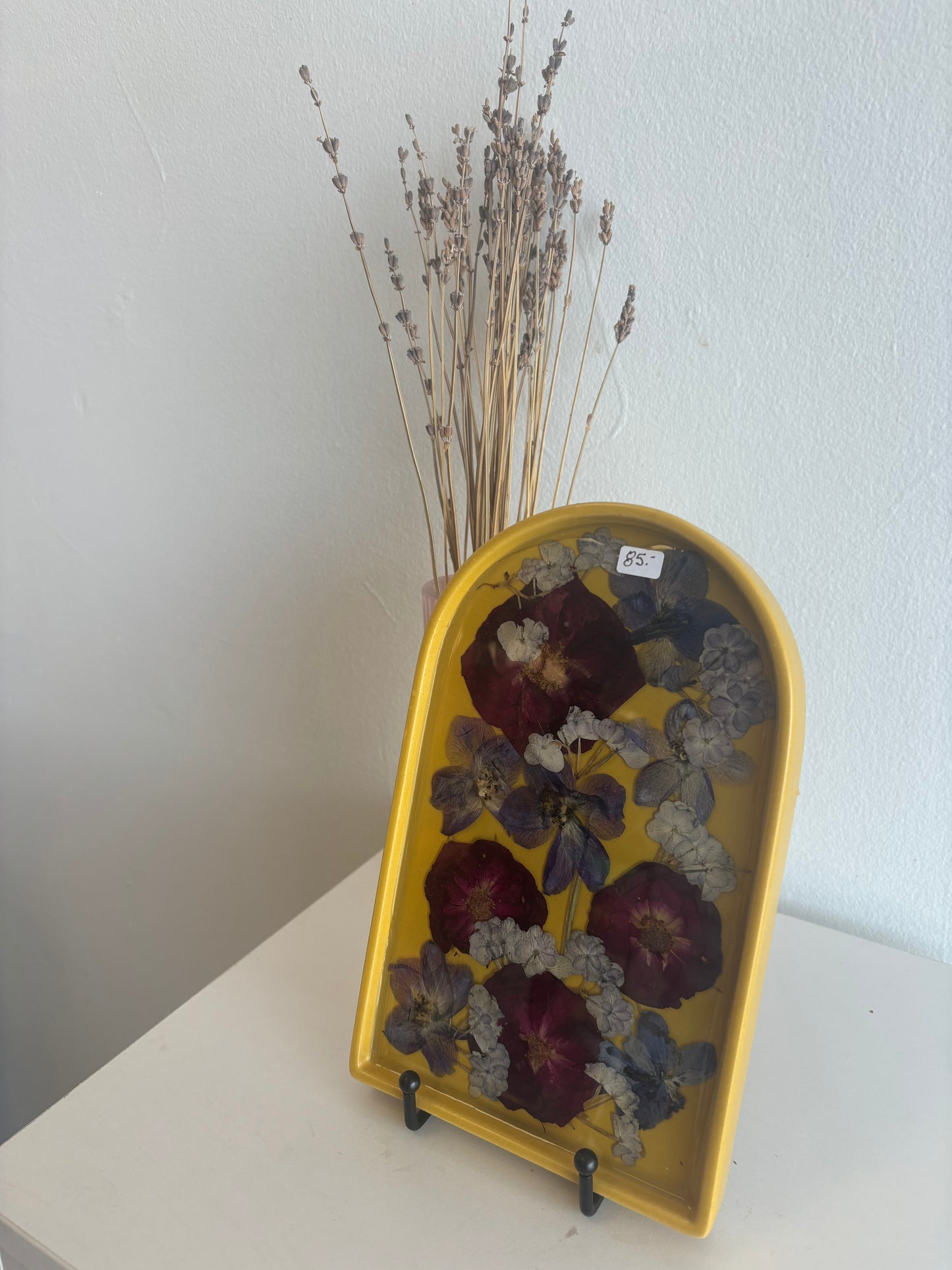Dark Yellow Floral Ceramic Tray