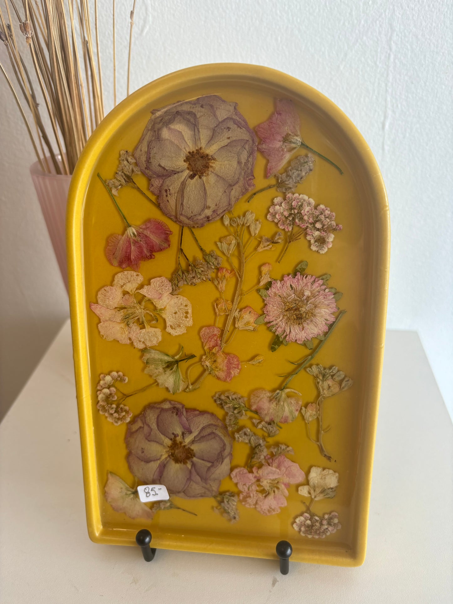 Light Yellow Floral Ceramic Tray