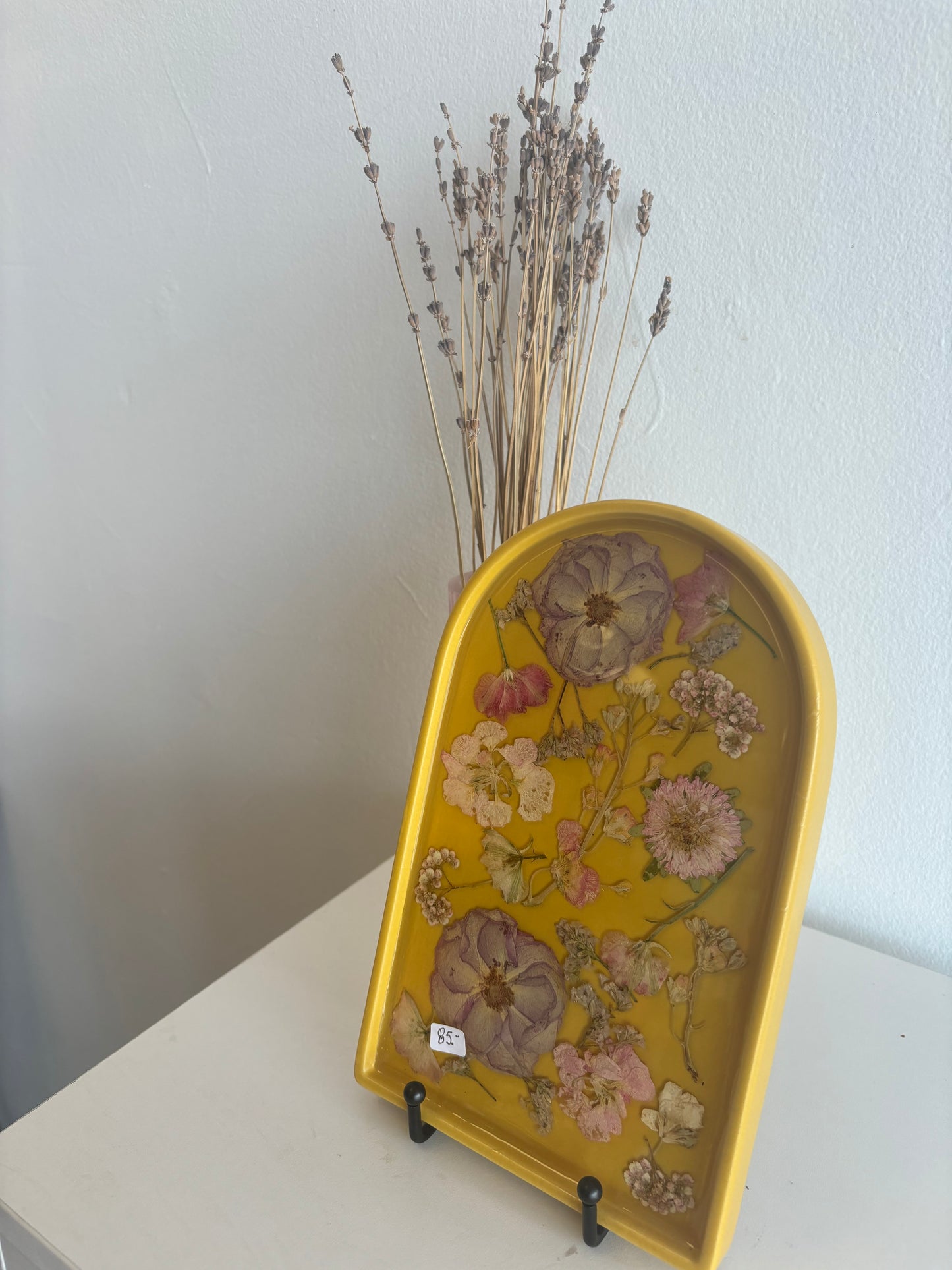Light Yellow Floral Ceramic Tray