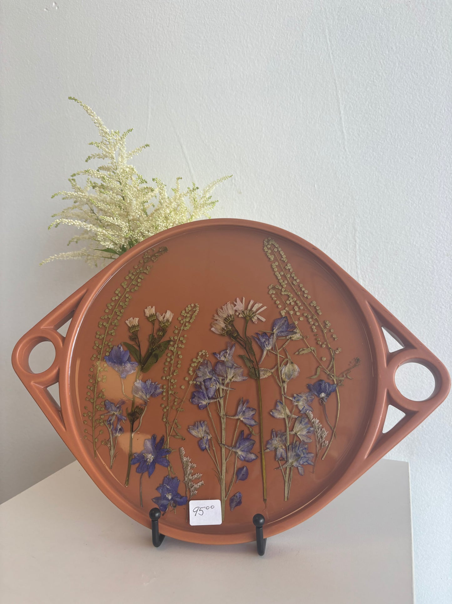 Blue Wildflower Terracotta Tray