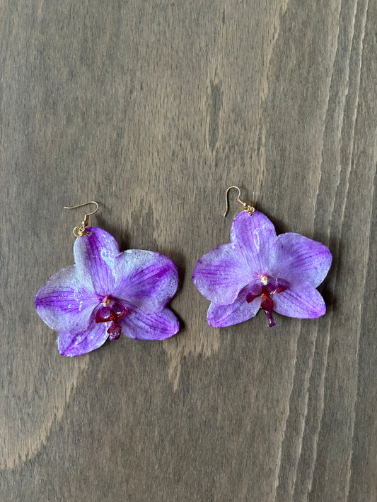 Purple Orchid Earrings