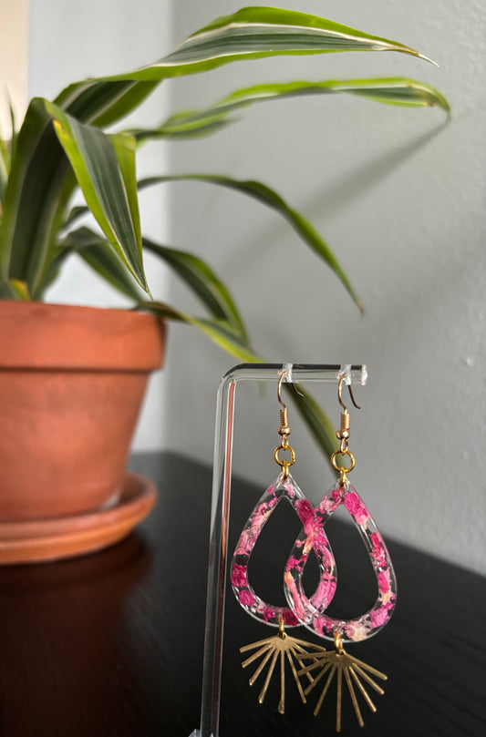 Rose Petal Teardrop Earrings