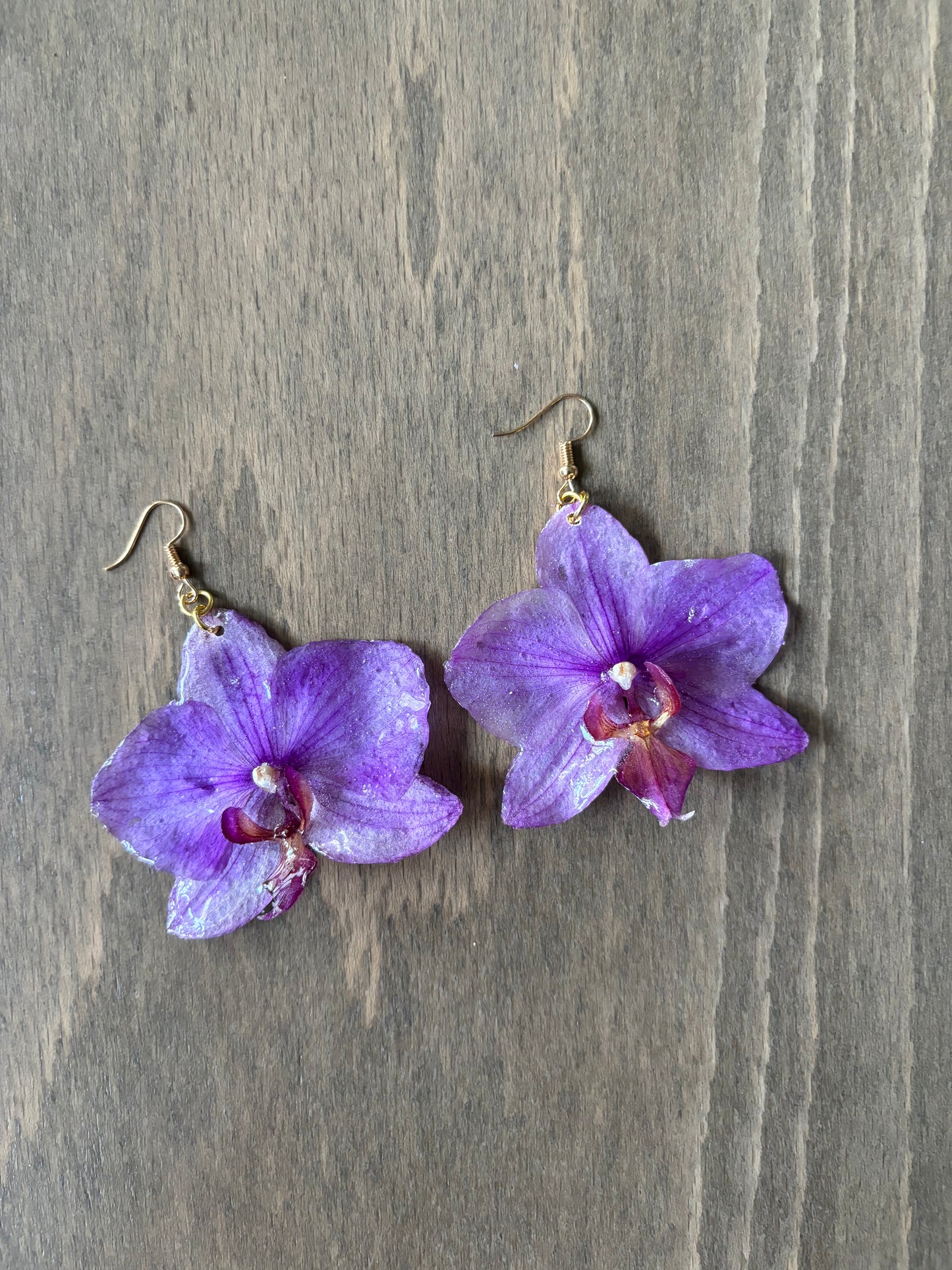 Purple Orchid Earrings