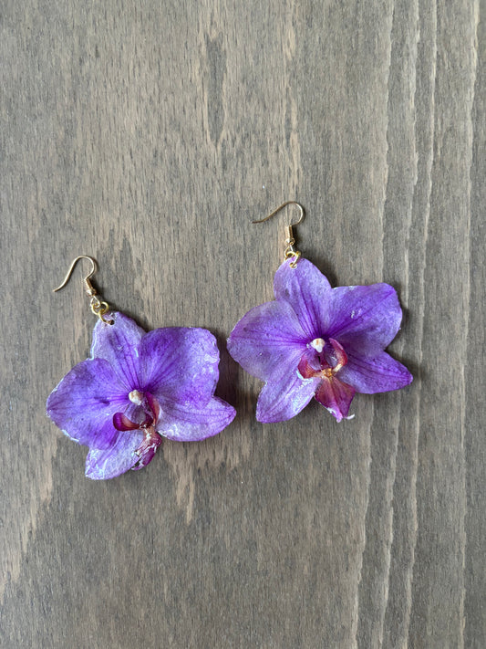 Purple Orchid Earrings