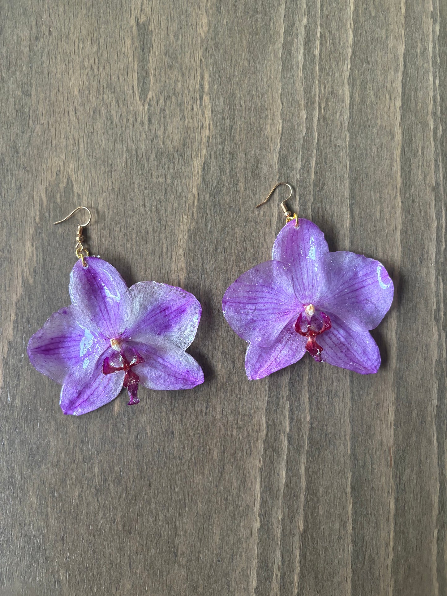 Purple Orchid Earrings